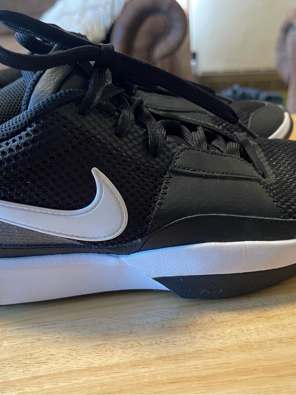 Nike Ja 1 TB Basketball Shoes Black White Morant FV1303-001 Men's Size 4.5